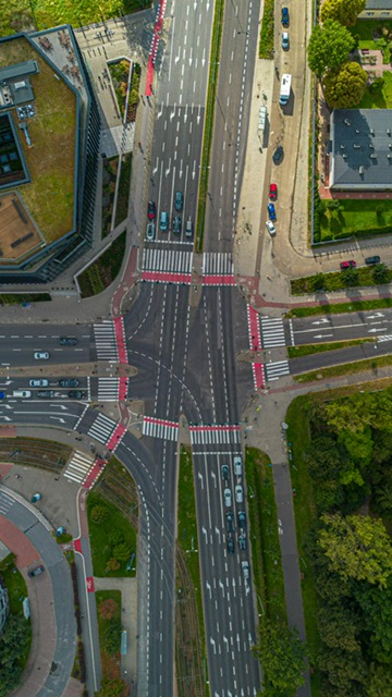 Kruispunt luchtfoto AIS Traffic Amsterdam